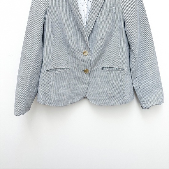 Talbots Linen Blend Striped Blazer - Picture 3 of 8